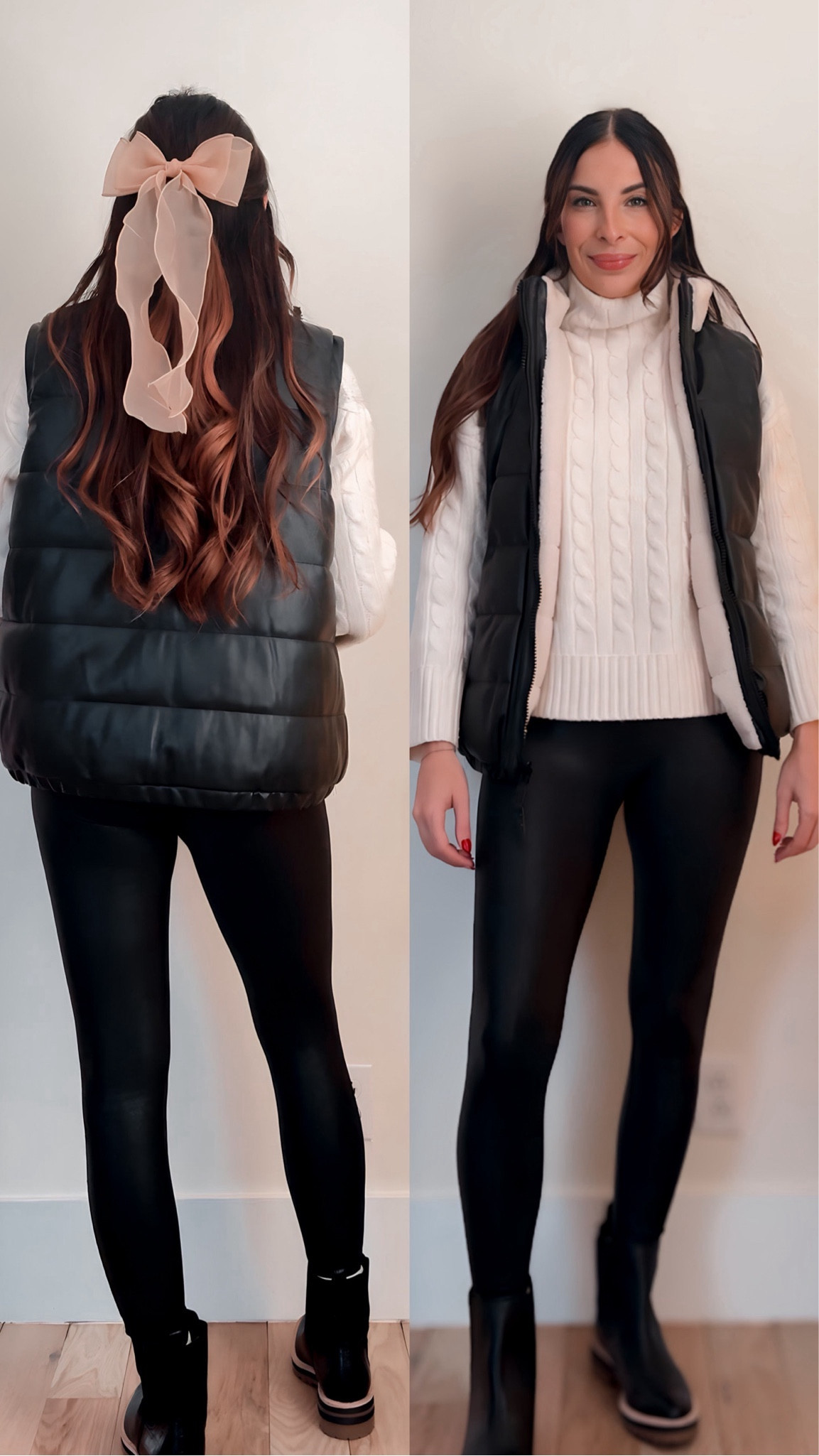 18/30 ••• easy winter outfit with @kaanasshoes handmaid Chelsea boots! Also, isn’t this the cutest reversible leather Sherpa vest?! I got it from @tjmaxx but I don’t see it on their website. The brand is @rebeccaminkoff and I’ve seen some of them on Poshmark and Mercari, but keep in mind, I paid $50 for it and others are selling it for $100-150! I’ve linked some similar options here in my LTK! 🫶🏼

#LTKstyletip #LTKSeasonal #LTKshoecrush