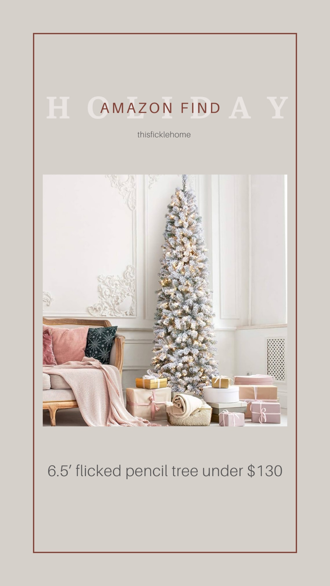 Flocked Christmas tree, pencil Christmas tree, flocked pencil Christmas tree, Christmas tree under $150.

#LTKsalealert #LTKHoliday #LTKhome