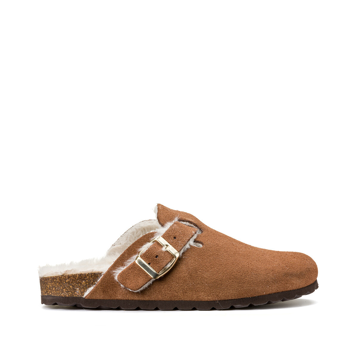 Suede Mules with Faux Fur Lining | La Redoute (UK)