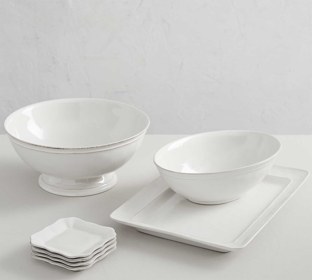 Cambria Handcrafted Stoneware Large Footed Serving Bowl | Pottery Barn (US)