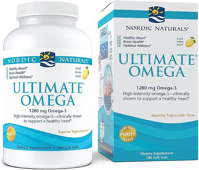 Amazon.com: Nordic Naturals Ultimate Omega, Lemon Flavor - 180 Soft Gels - 1280 mg Omega-3 - High... | Amazon (US)