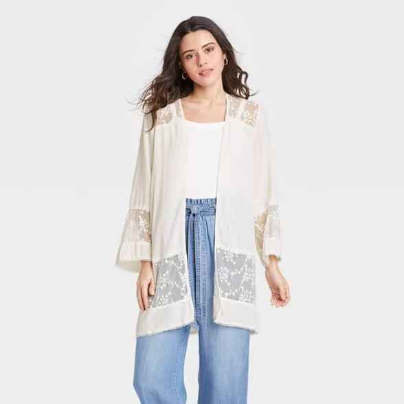 Women's Long Sleeve Lace Detail Jacket - Knox Rose™ | Target