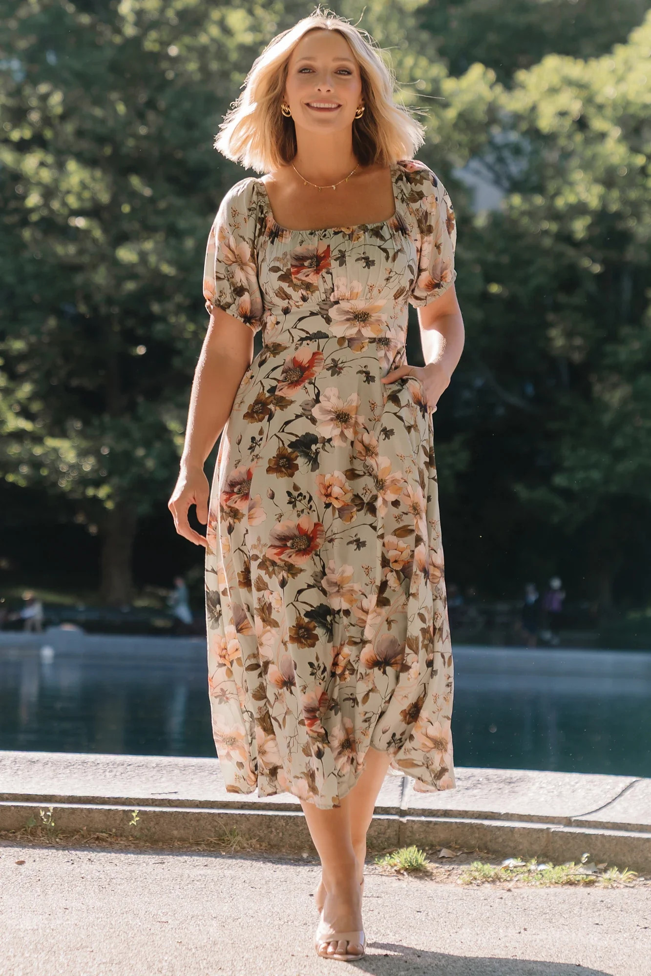 Charlotte Midi Dress | Sage Floral | Baltic Born
