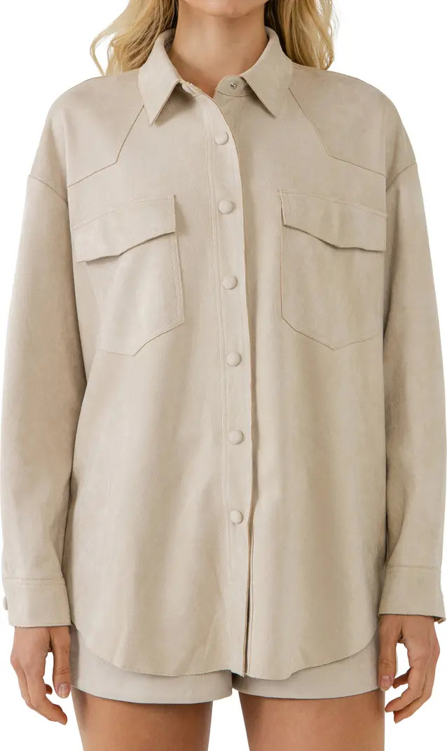 Free the Roses Faux Suede Shacket | Nordstrom | Nordstrom