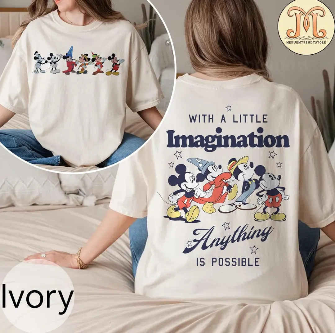 Vintage Disney Sorcerer Mickey With Little Imagination Shirts, Retro Walt Disney World Shirts, Di... | Etsy (US)