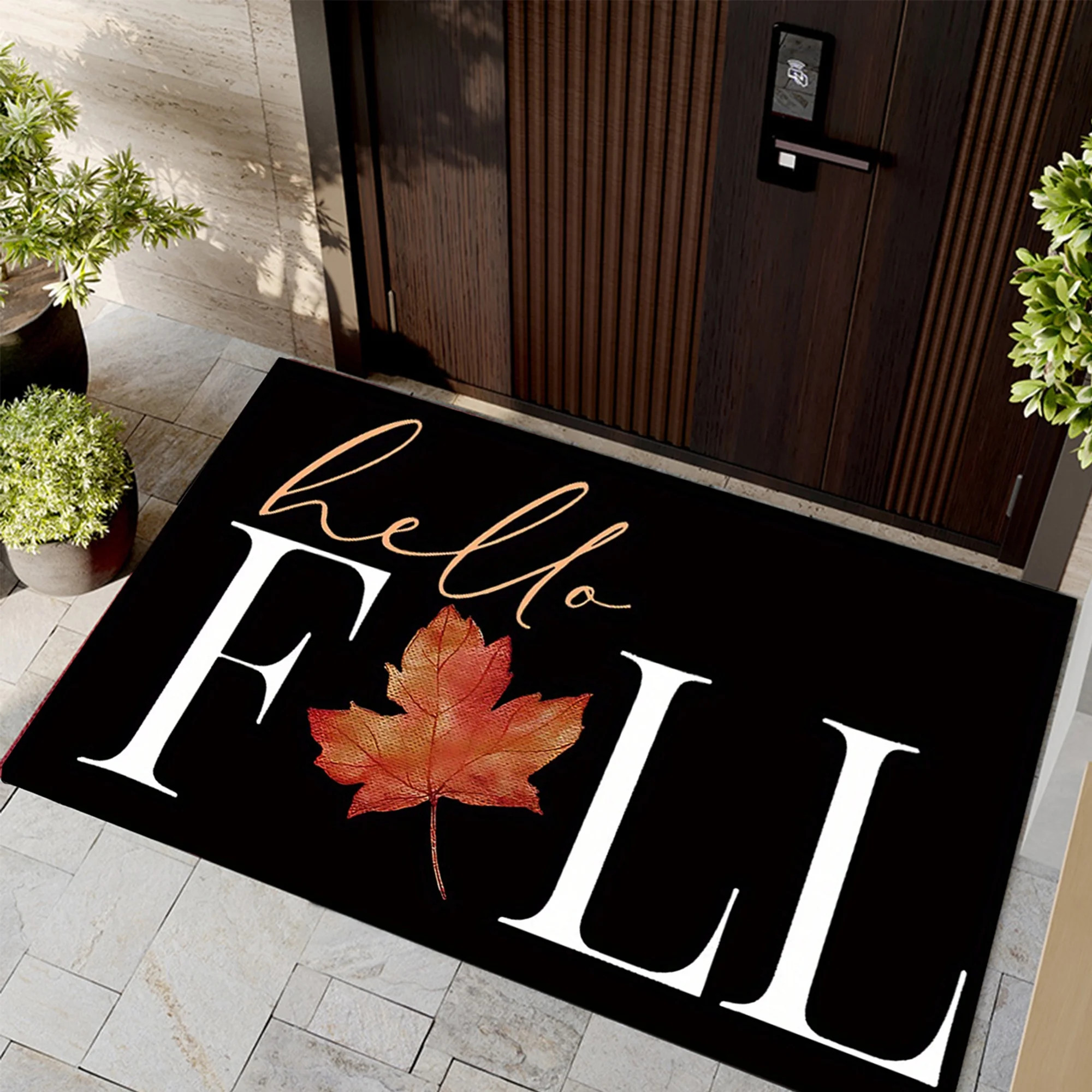 Fall Thanksgiving Door Mat for Entrance Entryway Classic Maple Leaf Doormat Non-Slip Absorbent Fr... | Walmart (US)