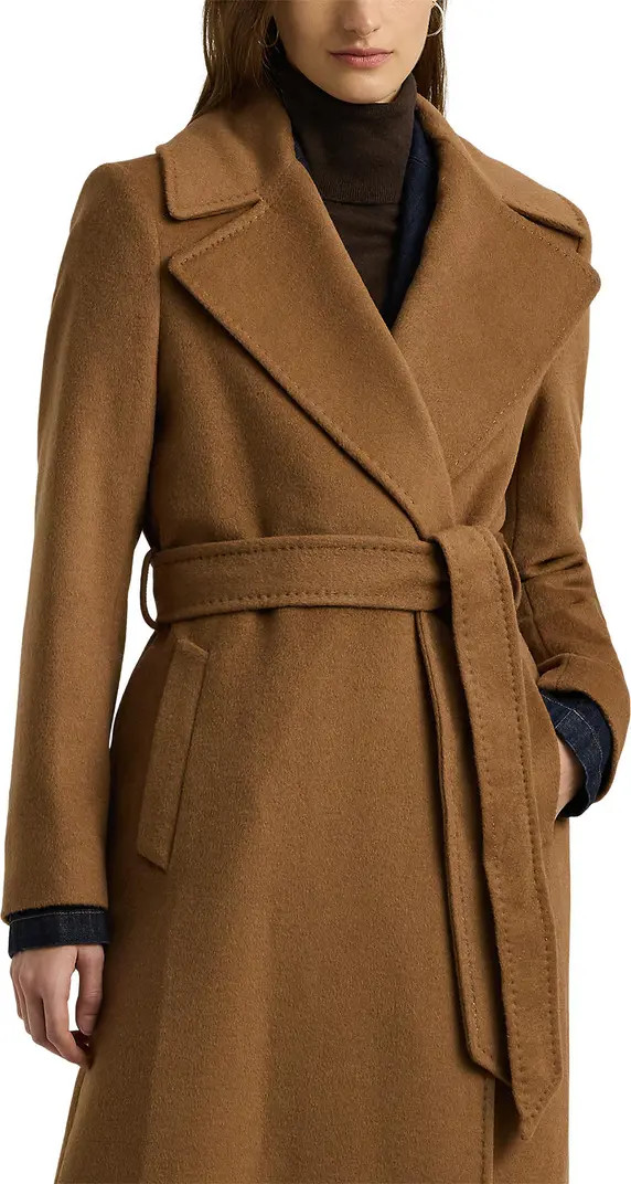 Belted Wool Blend Wrap Coat | Nordstrom