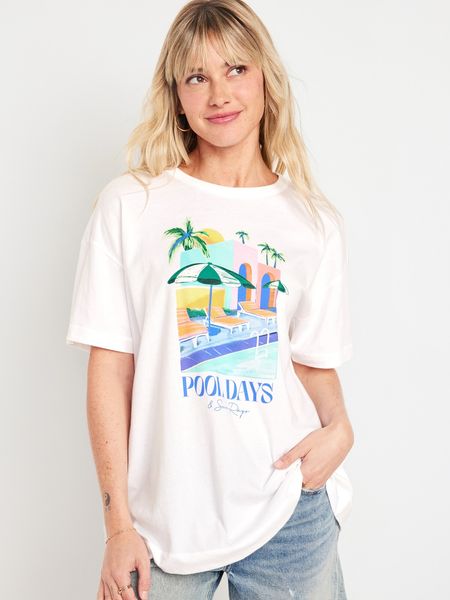 Oversized EveryWear Graphic Tunic T-Shirt | Old Navy (US)