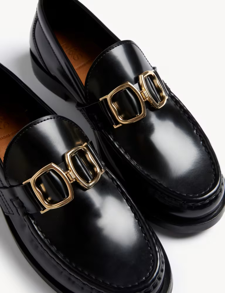 Leather Trim Flat Loafers | Marks & Spencer (UK)