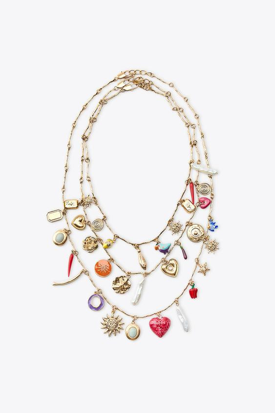 3-PACK OF CHARM NECKLACES | Zara US