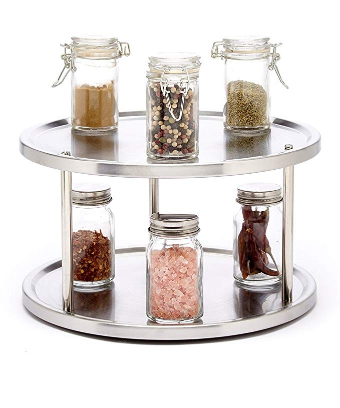 Sagler 2 Tier lazy susan turntable 360-degree lazy susan organizer use for a spice organizer or k... | Amazon (US)
