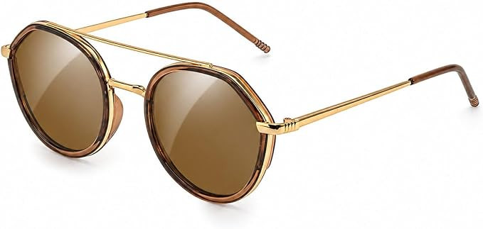 SODQW Tangle Free Round Sunglasses Polarized Aviator Shades for Women | Amazon (US)
