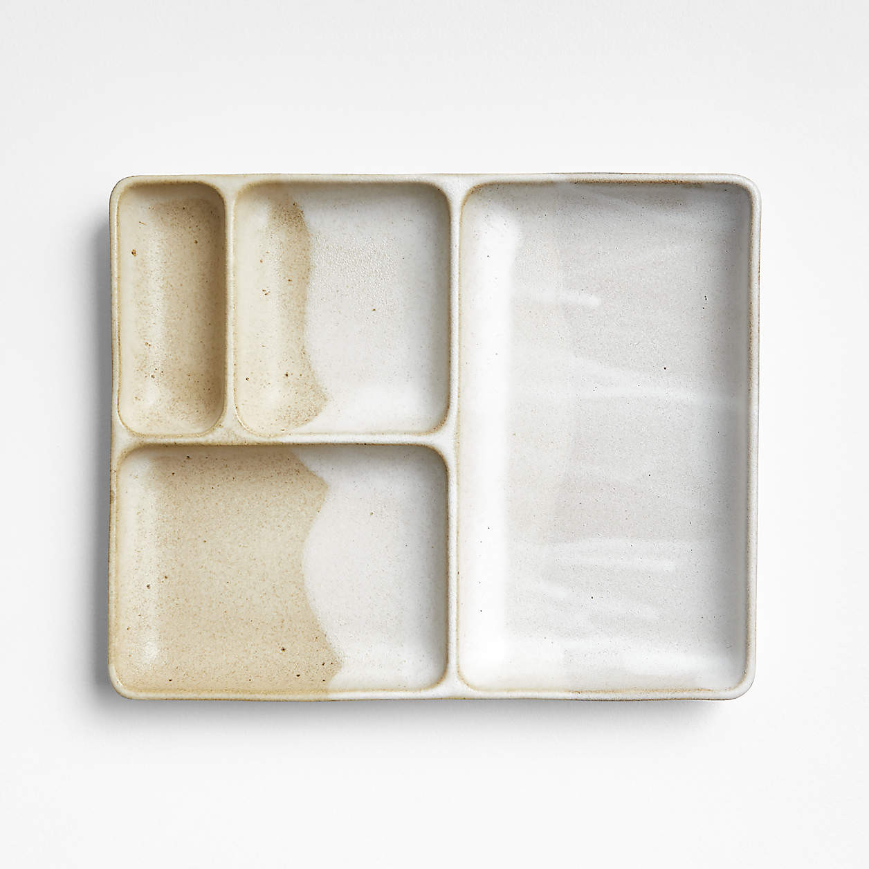 Kaito Rectangle Stoneware Bento Plate + Reviews | Crate & Barrel | Crate & Barrel