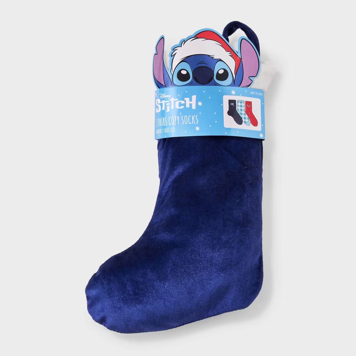 Women's 3pk Stitch Embroidered Cozy Crew Socks in Velvet Stocking- Navy/Blue/Red 4-10 | Target