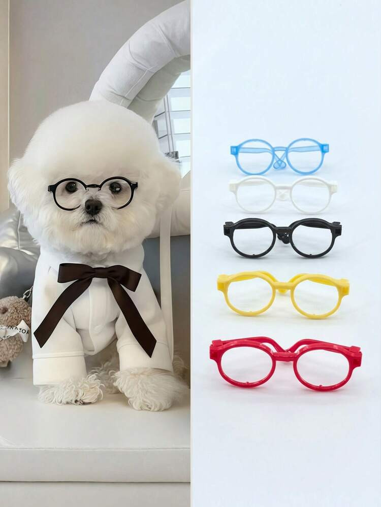 5pcs Pet Photo Prop Glasses, Frameless Pet Accessories, Atmosphere, Photography, Holiday, Party Pet Costume Accessories | SHEIN