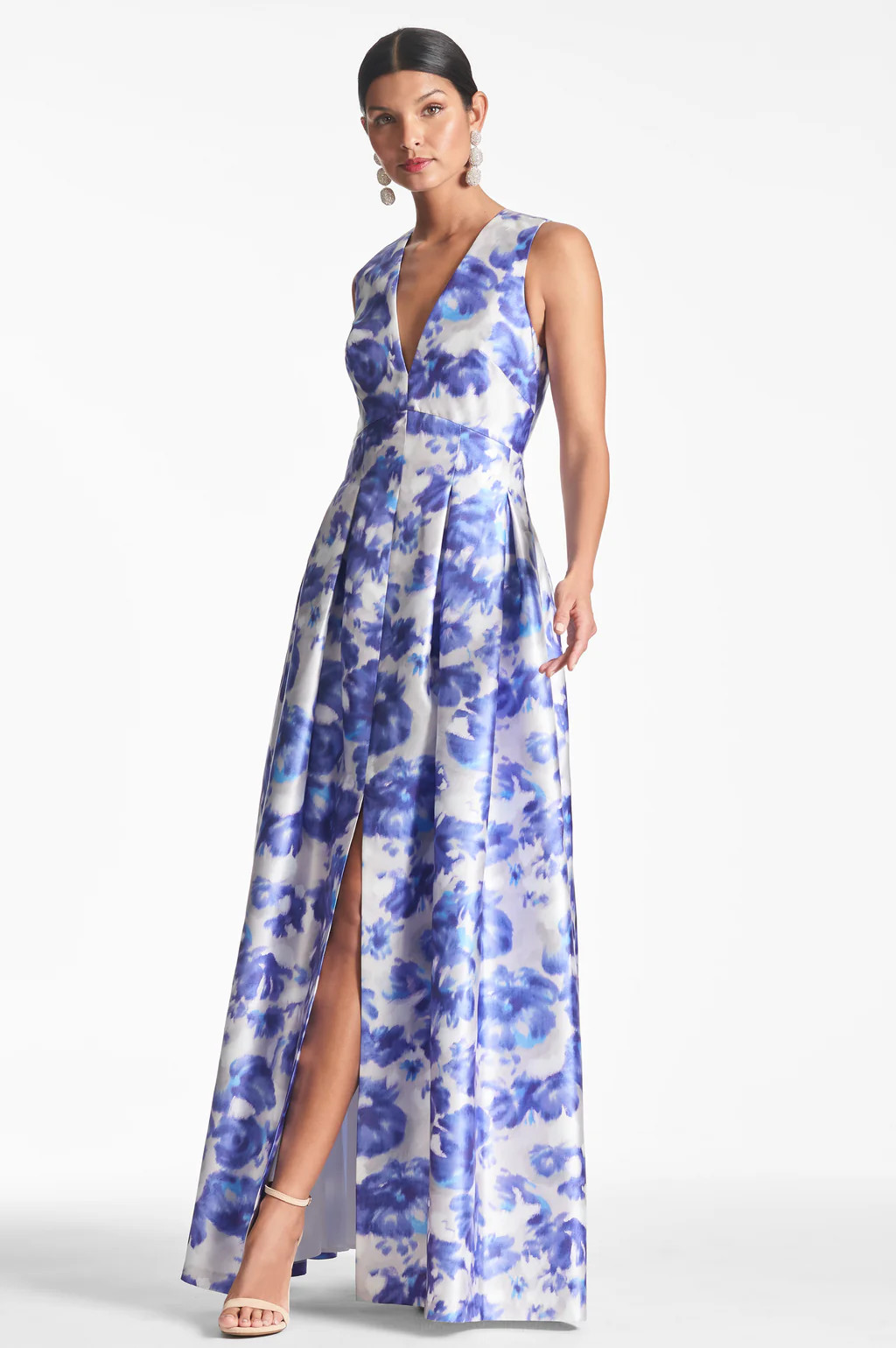Brooke Gown - Azure Watercolor Floral | Sachin & Babi