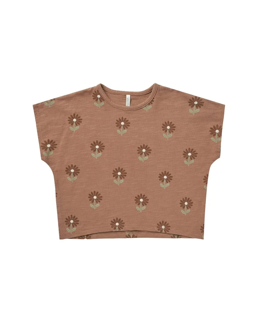 Rylee + Cru Collective girls  Crop T-Shirt, 2-3y, Brown | Walmart (US)