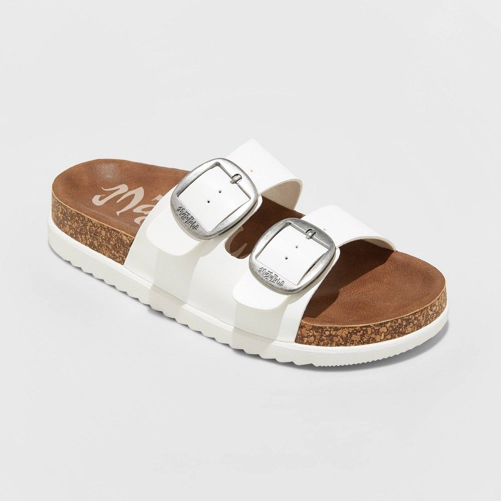 Women's Mad Love Genna Platform Footbed Sandals - White 6, Women's | Target
