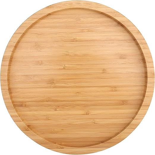 Fasmov 12 Inches Diameter Bamboo Lazy Susan Turntable, Spin Thicken Round Wood Tray Rotating Spic... | Amazon (US)
