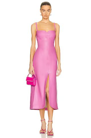 Alexis Camellia Faux Leather Dress in Pink | FWRD 