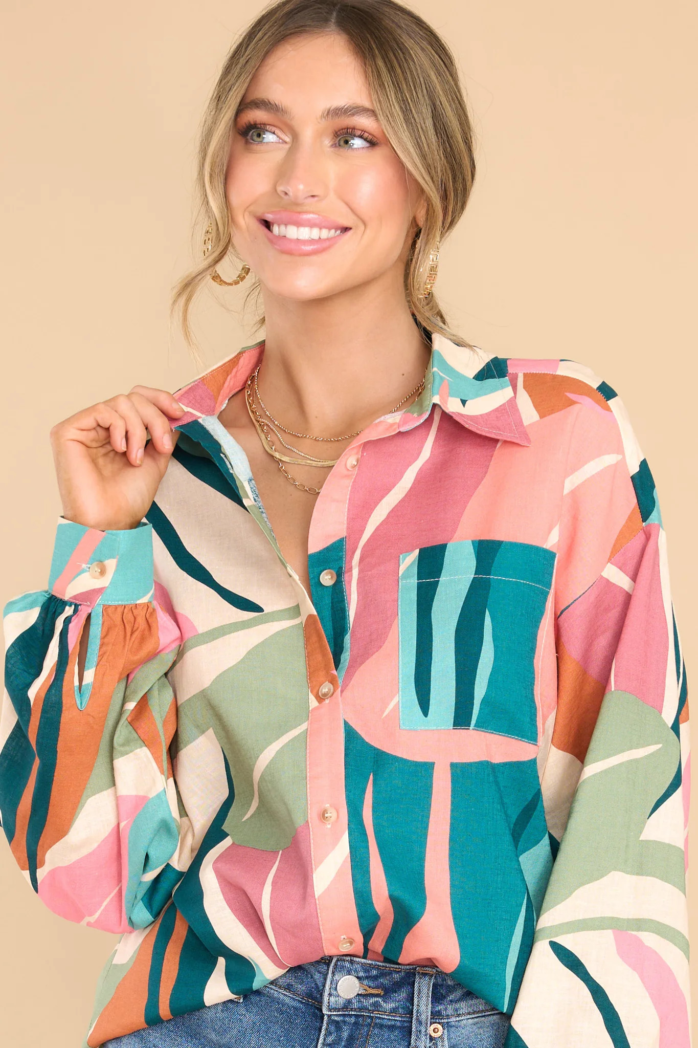 Brightest Skies Linen Top | Red Dress 