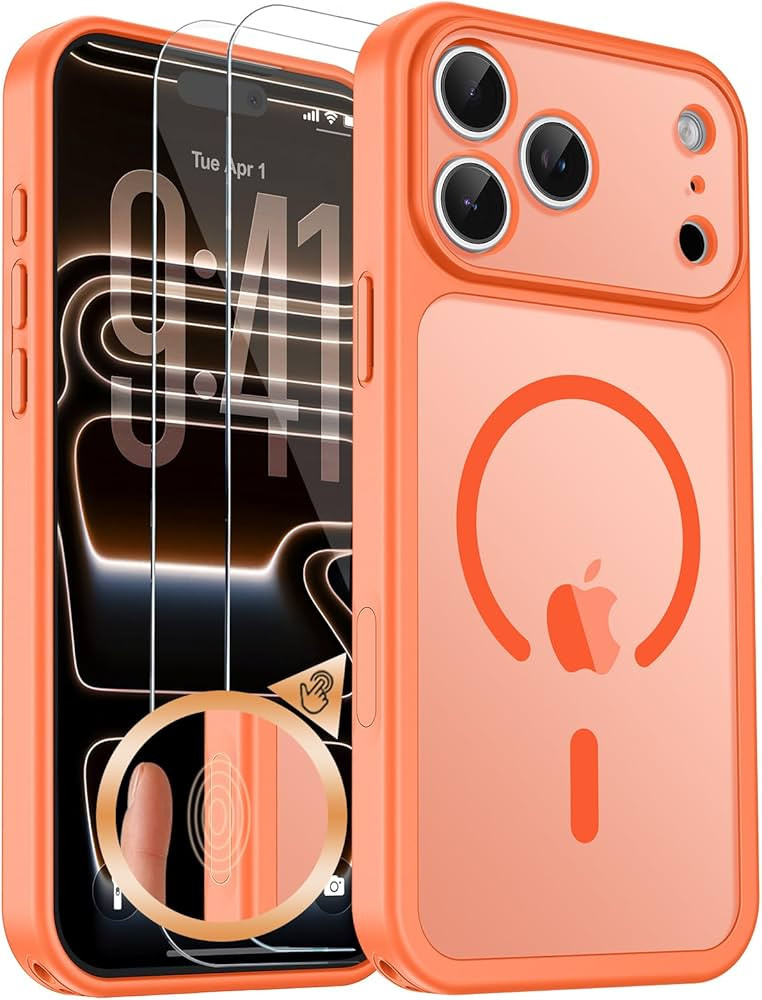 for iPhone 17 Pro Max Case with Screen Protector, MagSafe Compatible Slim Shockproof Matte Cover,... | Amazon (US)