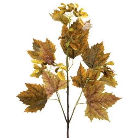 Set of 6 Yellow and Green Norway Maple Spray 33" | Walmart (US)