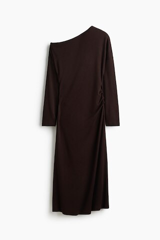 H & M - One-Shoulder Jersey Dress - Brown | H&M (US + CA)