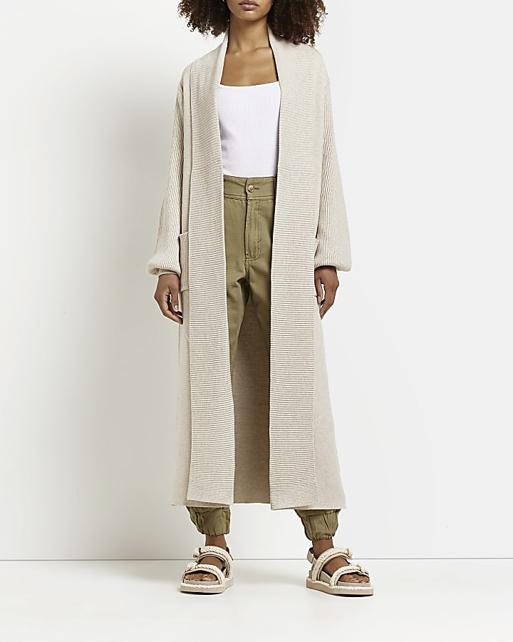 Beige longline cardigan | River Island (UK & IE)