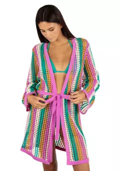 Hurley Stripe Crochet Robe Coverup | Belk