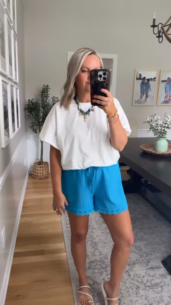 These scalloped shorts are such a fun pop of color for summer. Paired them with a simple white top for an easy outfit that still feels cute and put together.

scallop shorts, blue shorts outfit, summer outfit idea, casual chic style, colorful outfit inspo, vacation outfit, comfy summer look, beach vacation style, everyday outfit inspo, affordable fashion finds, cute casual outfit, summer fashion trends, easy summer style, lovelylifestyling

#LTKootd #LTKTravel #LTKSeasonal