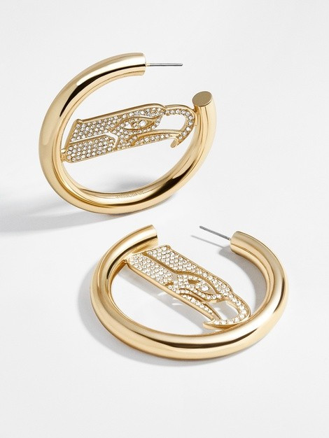 Seattle Seahawks Logo Gold Hoops | BaubleBar (US)