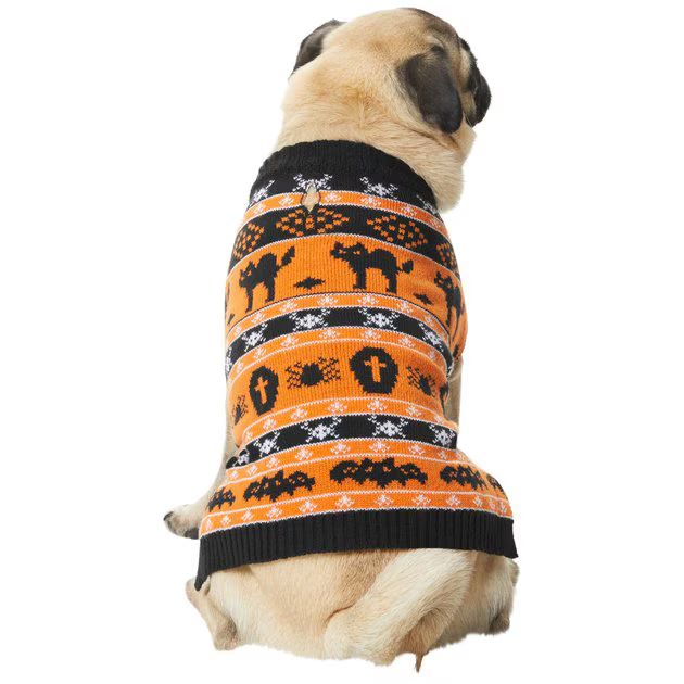 FRISCO Fair Isle Pumpkin Dog & Cat Sweater, Small - Chewy.com | Chewy.com