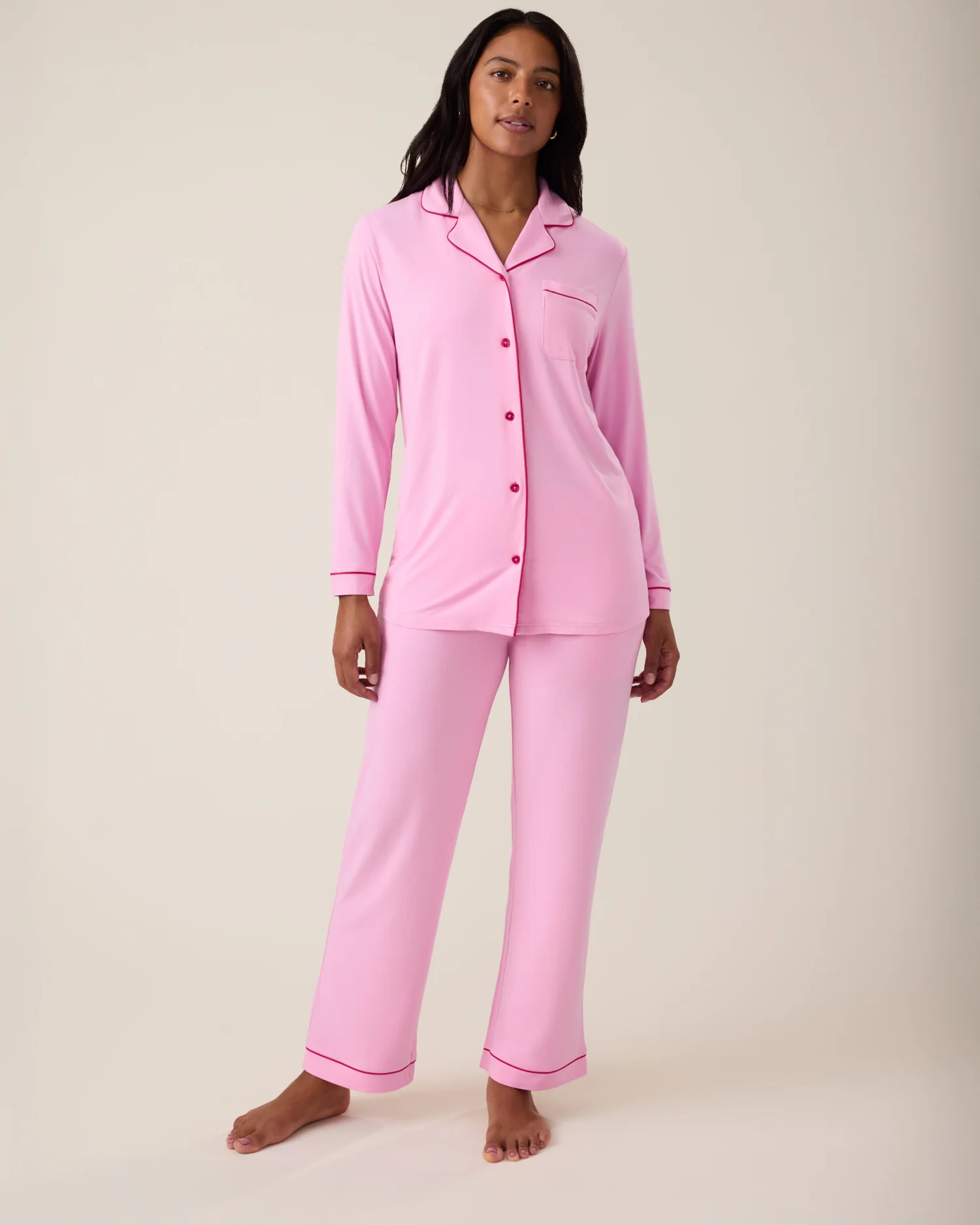 Clea Bamboo Long Sleeve Pajama Set | Bubblegum - Kindred Bravely | Kindred Bravely
