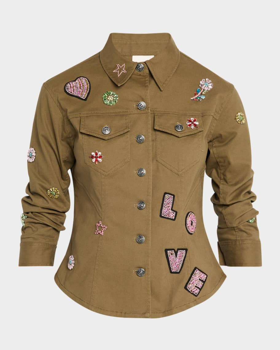Cinq a Sept Canyon Ditsy Love Scrunched Jacket | Neiman Marcus