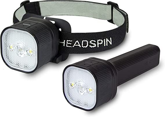 HEADSPIN Outdoors Convertible Lighting System - Headlamp, Flashlight, Bike Light, Rail Light, or ... | Amazon (US)
