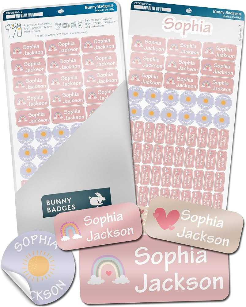 Personalized Daycare Name Labels for Kids (130 Labels) - Custom Waterproof Name Stickers for Clot... | Amazon (US)