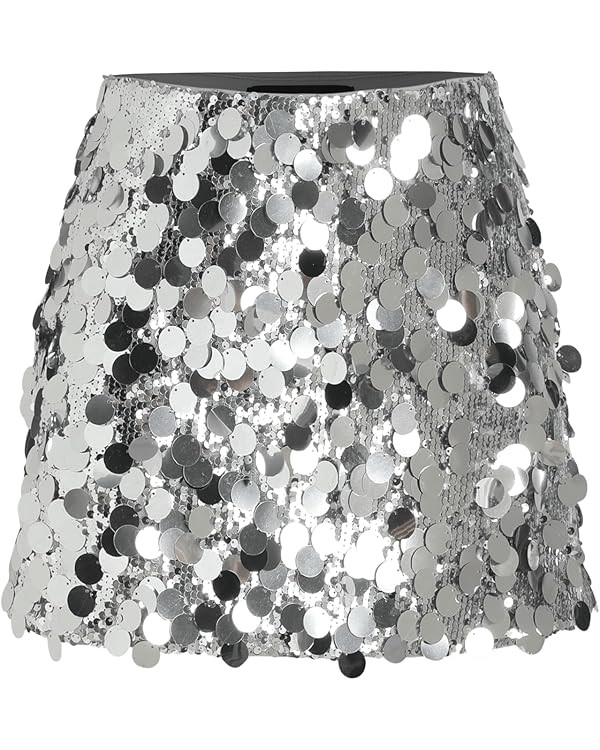 CIDER Sequin Mid Waist Mini Skirt | Amazon (US)