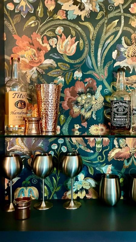This is your sign to do something with that leftover piece of wallpaper. Adding it to our bar cabinet made a HUGE difference! 

#LTKsalealert #LTKhome