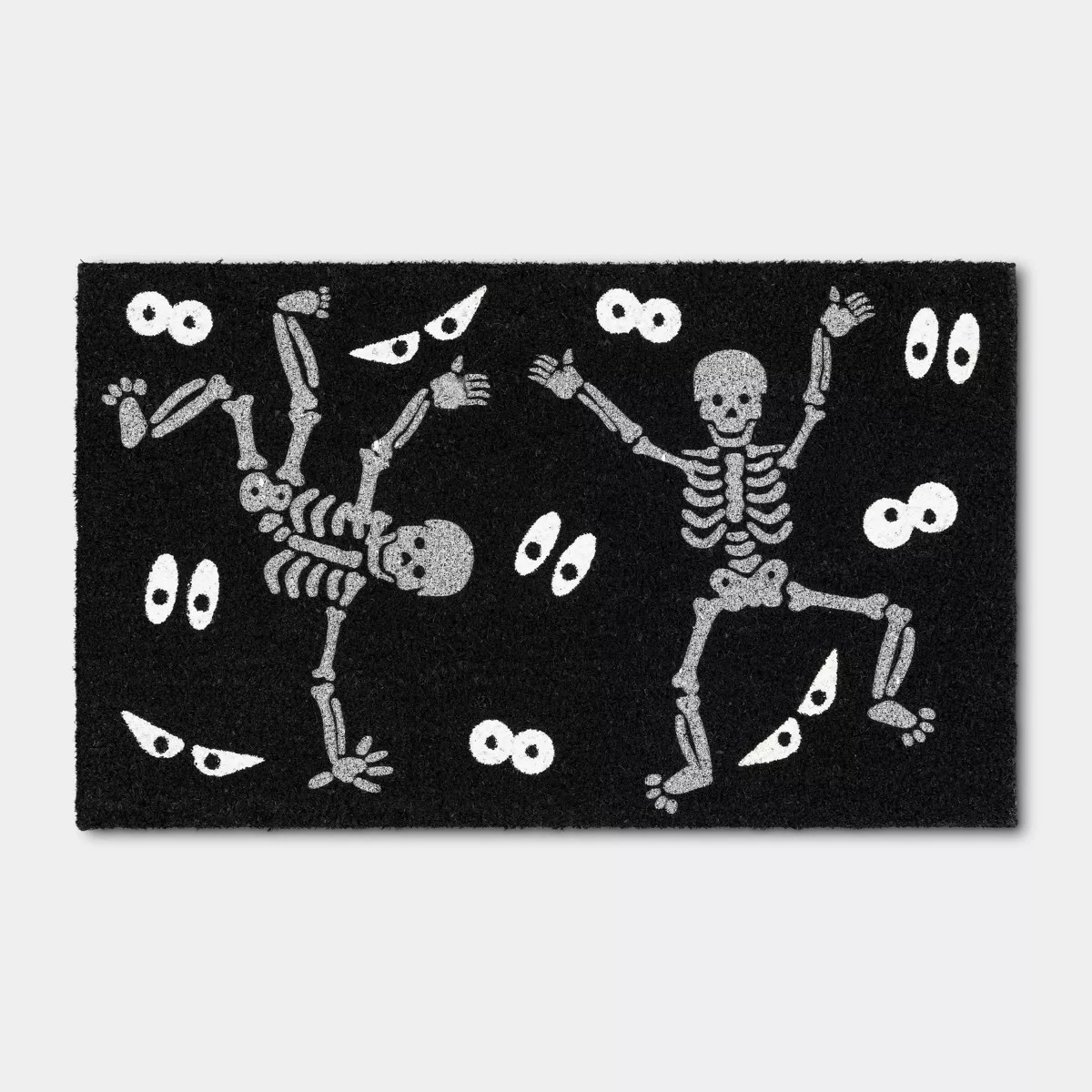 18"x30" Dancing Skeleton with Glow in the Dark Eyes Bone Parlour Halloween Coir Doormat - Hyde an... | Target