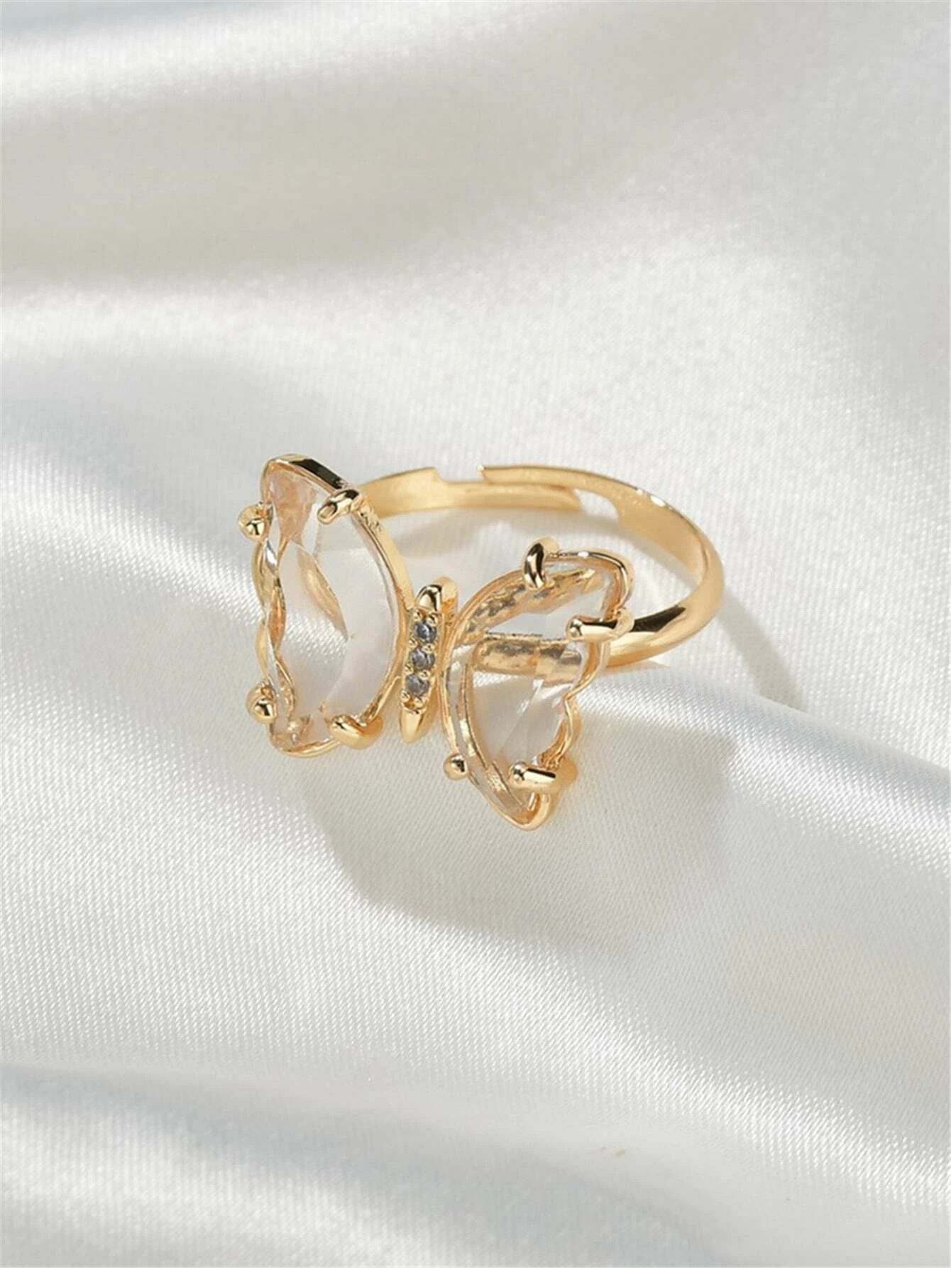 Gemstone Decor Butterfly Decor Ring | SHEIN