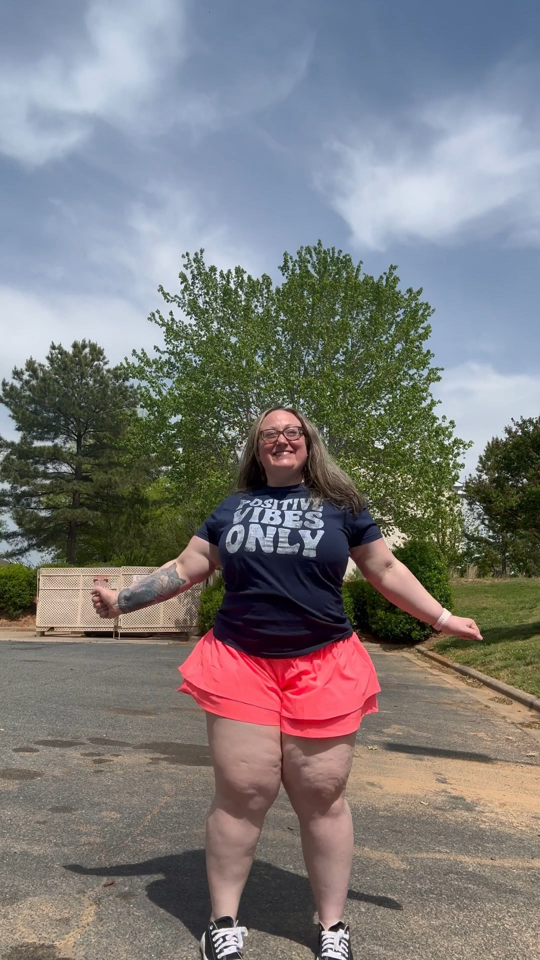Wearing an XXL in the flowy shorts and will be buying every other color available! Tshirt found in the wild at Walmart. 😍😍💗 

#LTKMidsize #LTKSaleAlert #LTKPetite