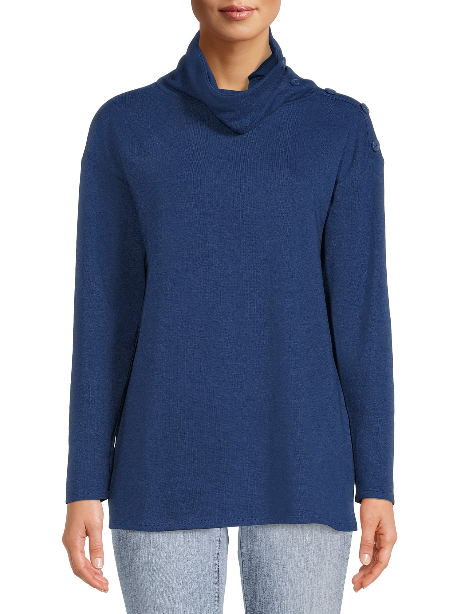Time and Tru Women's Tunic Sweatshirt - Walmart.com | Walmart (US)