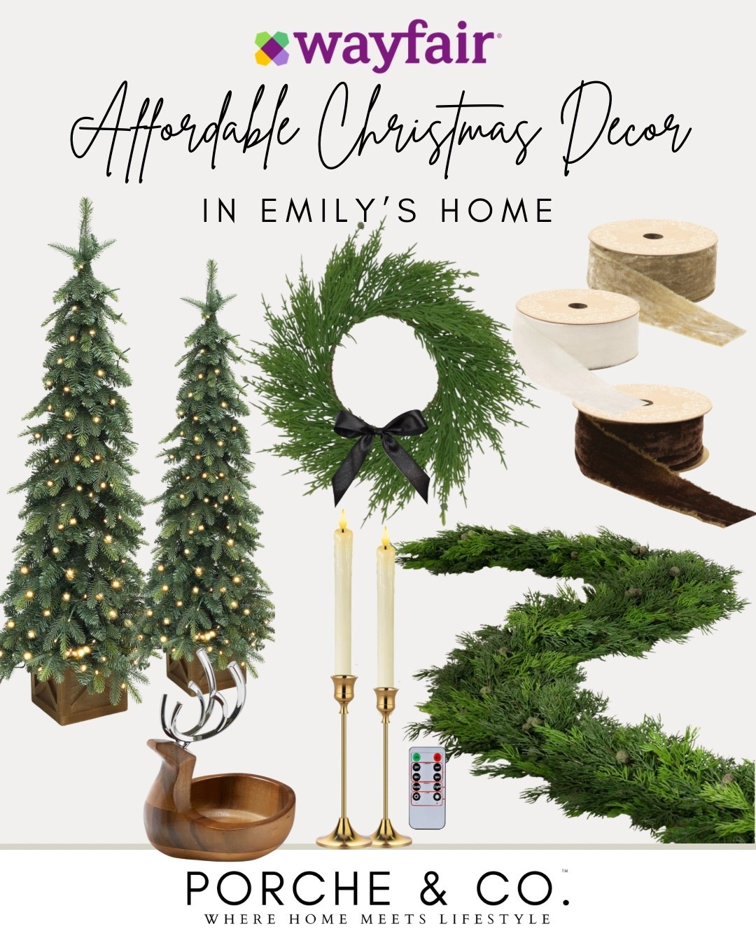 Styling our home for Christmas with the prettiest affordable holiday décor from @wayfair ✨🎄 I’m so impressed by how realistic this faux greenery garland is — full, soft, and the perfect touch for elegant Christmas decorating.

These remote-control faux flame taper candles might be my new favorite find… they give the warm candlelit glow without any dripping wax or fire worry. Paired with pre-lit trees, velvet ribbon, and classic gold accents, everything feels so cozy and timeless for the holidays.

Sharing all of these Wayfair Christmas favorites on LTK so you can recreate the look!
#wayfair #wayfairpartner 🎄✨

#holidaydecor #christmasdecorideas #fauxgreenery #christmasgarland #holidaymanteldecor #christmastrees #velvetribbon #golddecor #christmashome #christmasaesthetic #ad

#LTKHoliday #LTKCyberWeek #LTKHome