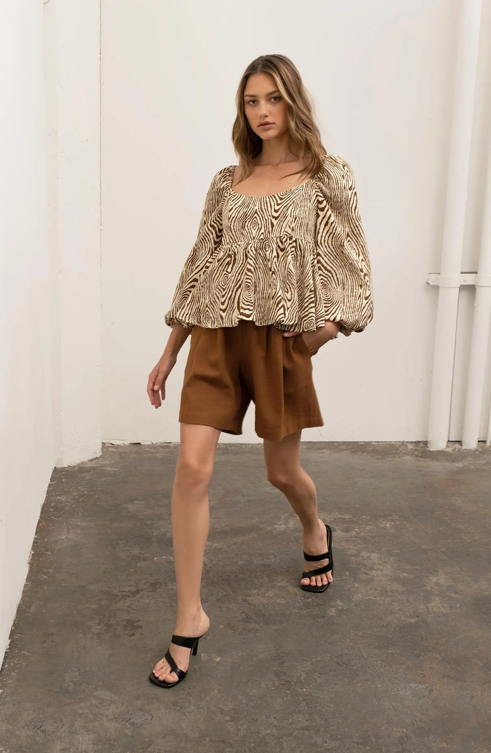 Geo Print Empire Waist Blouse | Nordstrom