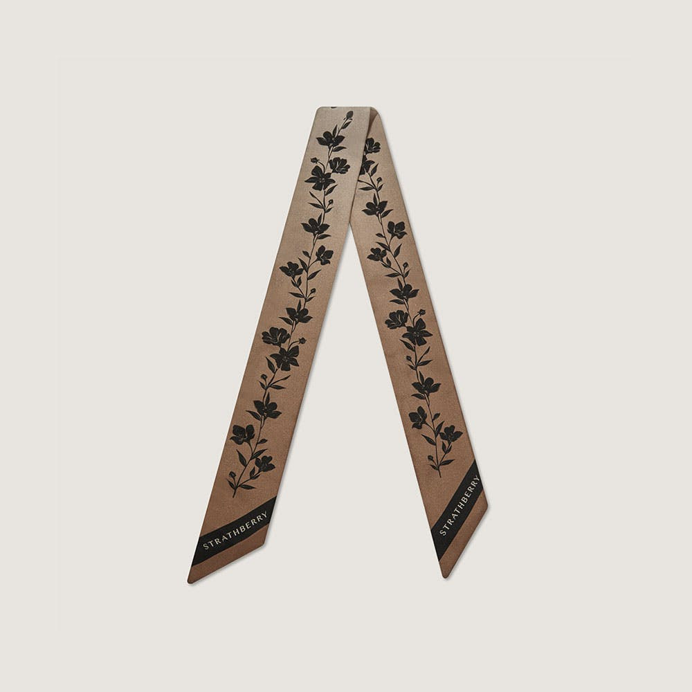 Silk Skinny Scarf - Dégradé Clay/Oat | Strathberry