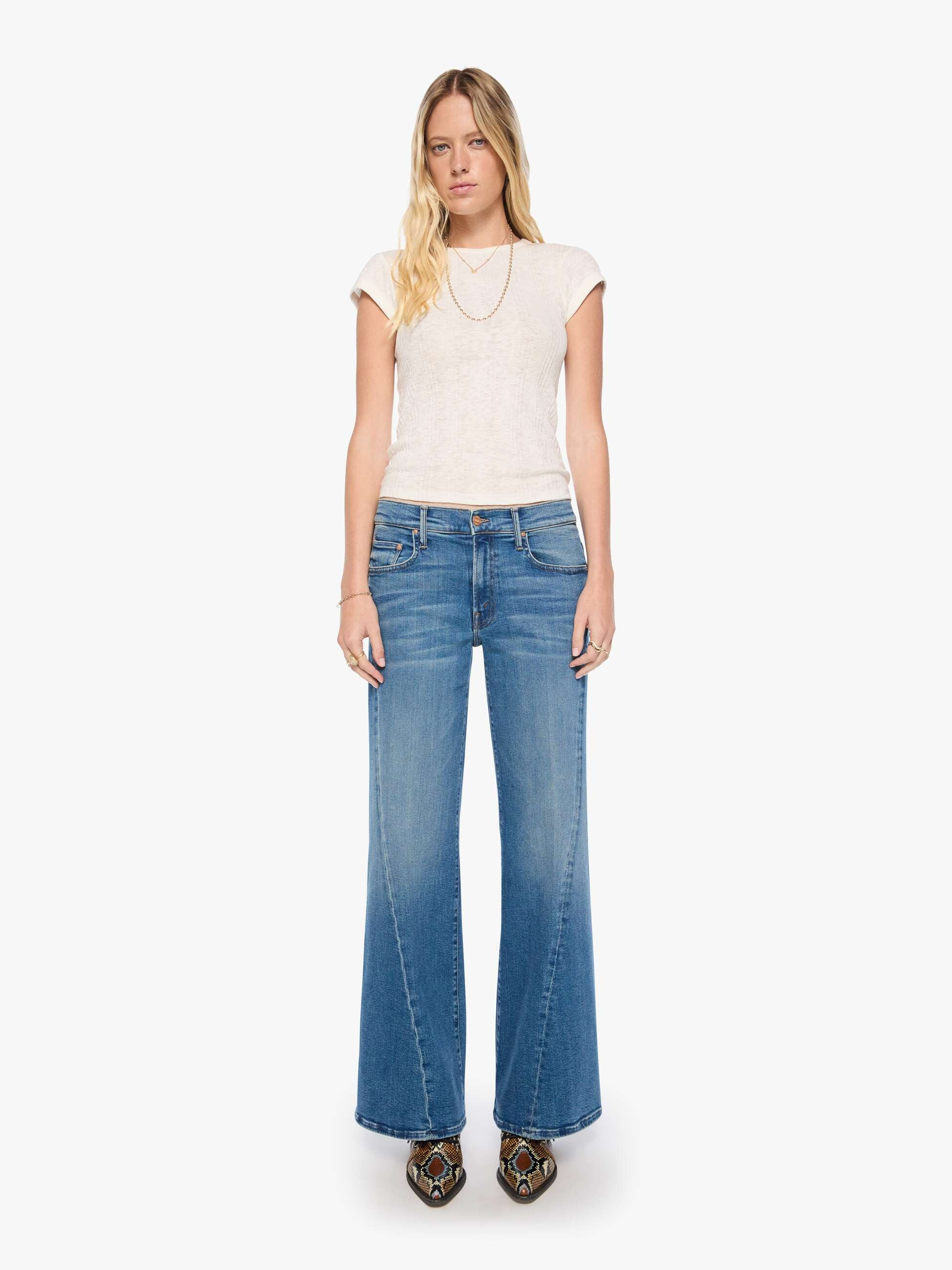 The Mid Rise Sidestepper Twist Sneak - Strike It Rich | Mother Denim