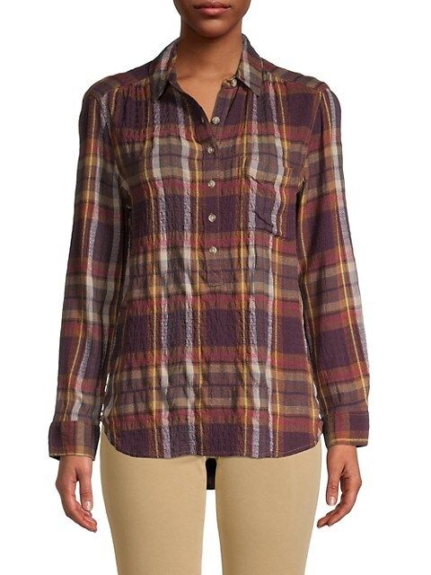 Beach Lunch Lounge Drew Pull Over Plaid Top on SALE | Saks OFF 5TH | Saks Fifth Avenue OFF 5TH (Pmt risk)