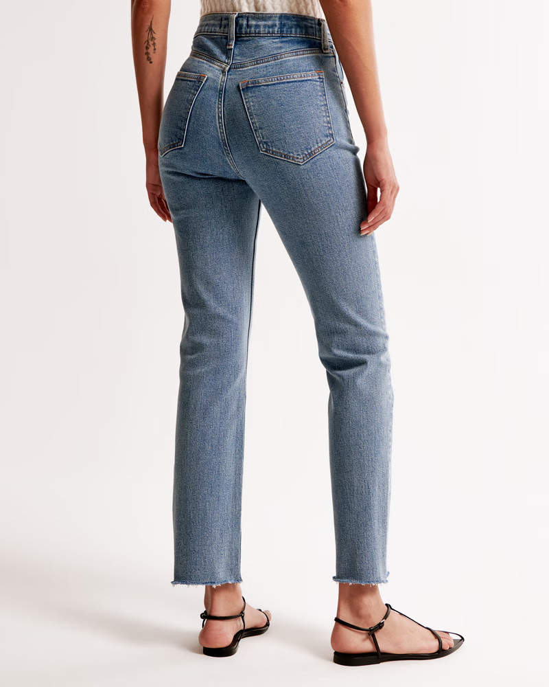 Ultra High Rise Ankle Straight Jean | Abercrombie & Fitch (US)
