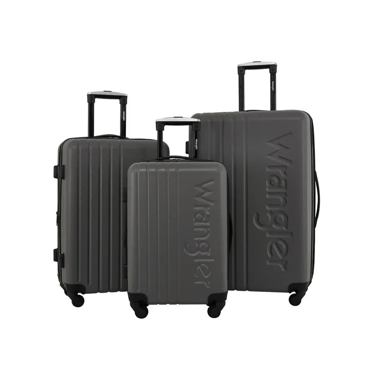 Wrangler 3-Piece Expandable Rolling Upright Luggage Set, Granite Gray | Walmart (US)
